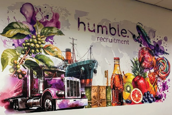High resolution wall mural printing for commercial office space