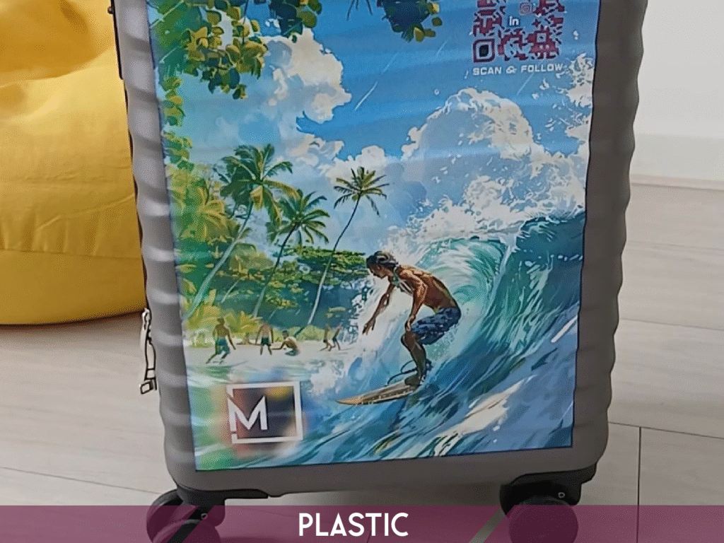 Wall printing on plastic material with high quality color detail